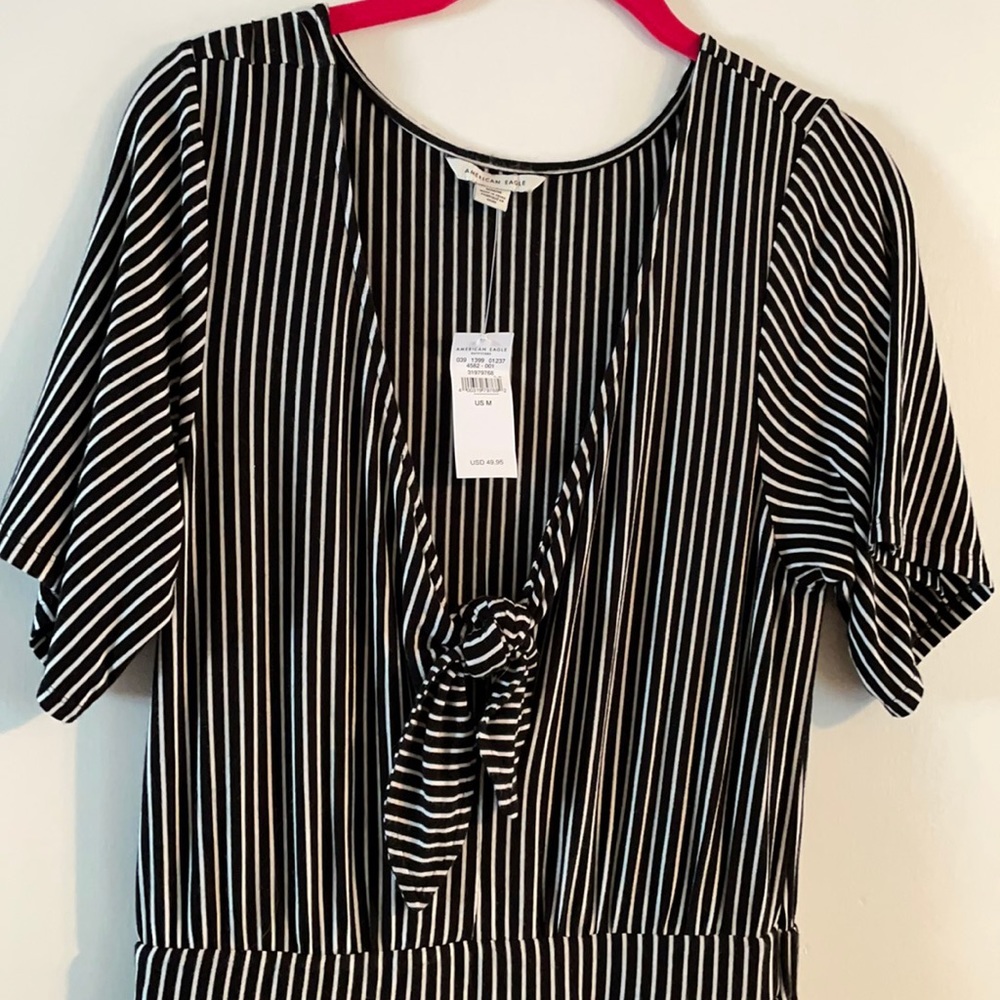 Black and White Stripe Jumpsuit